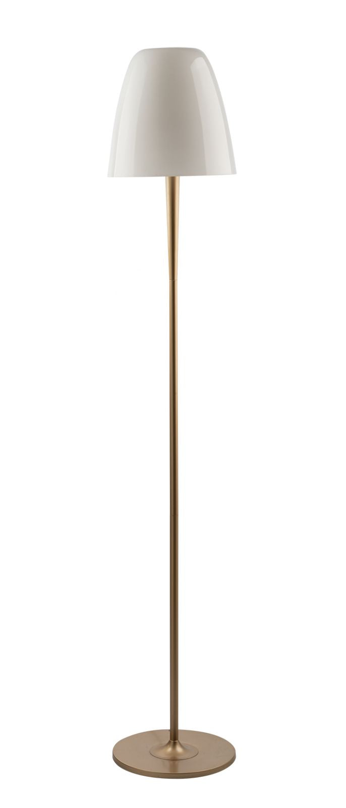 Piantana in vetro bianco struttura in metallo oro satinato 3XE14 non incl. D.35cm ARES Piantana in vetro bianco struttura in metallo oro satinato 3XE14 non incl. D.35cm ARES